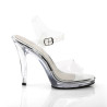 Fabulicious FLAIR-408 Clear High Heeled Bridal Sandals