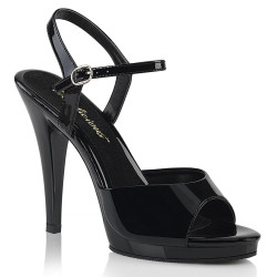 Fabulicious FLAIR-409 Black Clear Heeled Women Sandals