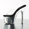 Pleaser ADORE-701 Transparent Silver High Heeled Mules