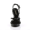 Fabulicious FLAIR-436 Black Ankle Wrap Stiletto Sandal