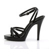 Fabulicious FLAIR-436 Black Ankle Wrap Stiletto Sandal
