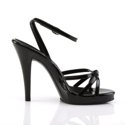 Fabulicious FLAIR-436 Black Ankle Wrap Stiletto Sandal