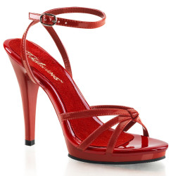 Fabulicious FLAIR-436 Red Ankle Wrap Stiletto Sandal