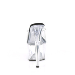 Pleaser ADORE-701 Transparent Black Heeled Mules Women