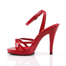 Fabulicious FLAIR-436 Red Ankle Wrap Stiletto Sandal