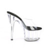 Pleaser ADORE-701 Transparent Black Heeled Mules Women