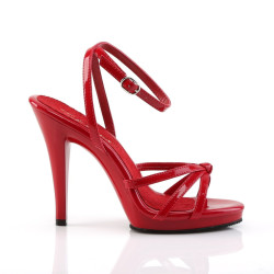 Fabulicious FLAIR-436 Red Ankle Wrap Stiletto Sandal