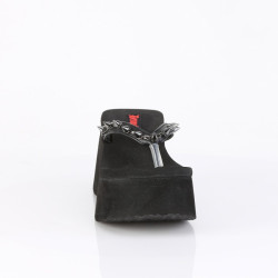 Demonia FUNN-35 Black Vegan Platform Women Flip Flops