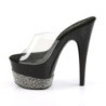 Pleaser ADORE-701-3 Transparent Black Pewter Strass