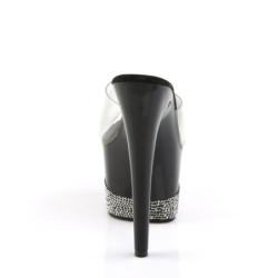 Pleaser ADORE-701-3 Transparent Black Pewter Strass