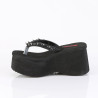 Demonia FUNN-35 Black Vegan Platform Women Flip Flops