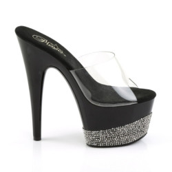 Pleaser ADORE-701-3 Transparent Black Pewter Strass