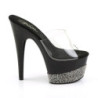 Pleaser ADORE-701-3 Transparent Black Pewter Strass