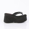 Demonia FUNN-35 Black Vegan Platform Women Flip Flops