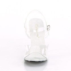 Fabulicious GALA-08MG Clear High Heeled Bridal Sandals