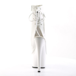 Pleaser ADORE-1018 White Vegan Leather Ankle Boots