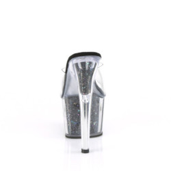 Pleaser ADORE-701CG Transparent Black Confetti Glitter