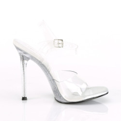 Fabulicious GALA-08MG Clear High Heeled Bridal Sandals