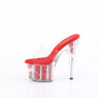 Pleaser ADORE-701FL Transparent Red Flowers Mules