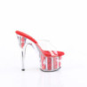 Pleaser ADORE-701FL Transparent Red Flowers Mules