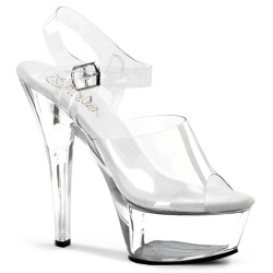 Pleaser KISS-208 Transparent High Heeled Platform Shoes