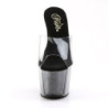 Pleaser ADORE-701G Transparent Black Glitter High Mules