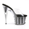 Pleaser ADORE-701G Transparent Black Glitter High Mules