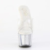 Pleaser ADORE-701G Transparent Silver Glitter Mules