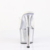 Pleaser ADORE-701G Transparent Silver Glitter Mules