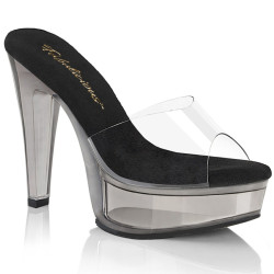 Fabulicious MARTINI-501 Transparent Black Tinted Mules