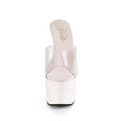 Pleaser ADORE-701LG Glitter High Heeled Mules Shoes