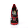 Pleaser SEDUCE-216 Black-Red Open Toe Bow Pumps