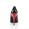 Pleaser SEDUCE-216 Black-Red Open Toe Bow Pumps