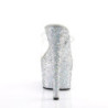 Pleaser ADORE-701LG Transparent Silver Glitter Mules