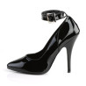 Pleaser SEDUCE-431 Black Ankle Strap Heeled Pumps