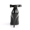 Pleaser SEDUCE-431 Black Ankle Strap Heeled Pumps