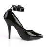 Pleaser SEDUCE-431 Black Ankle Strap Heeled Pumps