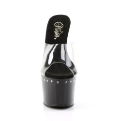 Pleaser ADORE-701LS Transparent Black Mules Women