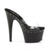 Pleaser ADORE-701LS Transparent Black Mules Women