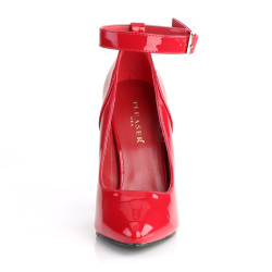 Pleaser SEDUCE-431 Red Ankle Strap Heeled Pumps