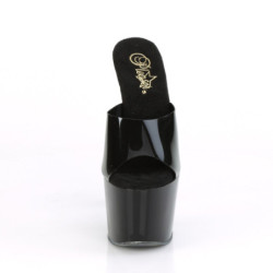 Pleaser ADORE-701N Black Jelly Like Heeled Mules Women