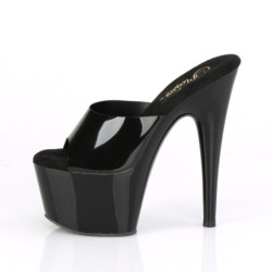 Pleaser ADORE-701N Black Jelly Like Heeled Mules Women