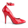 Pleaser SEDUCE-431 Red Ankle Strap Heeled Pumps