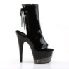 Pleaser ADORE-1018-3 Black Pewter Strass Ankle Boots