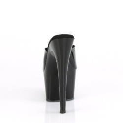 Pleaser ADORE-701N Black Jelly Like Heeled Mules Women