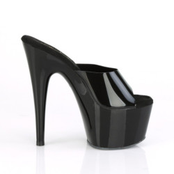 Pleaser ADORE-701N Black Jelly Like Heeled Mules Women