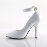 Pleaser SEDUCE-431 White Ankle Strap Heeled Pumps