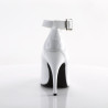 Pleaser SEDUCE-431 White Ankle Strap Heeled Pumps