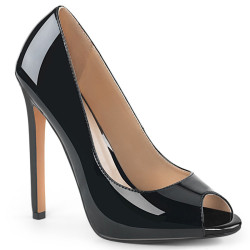 Pleaser SEXY-42 Black Peep Toe Stiletto Pumps Women