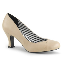 Pleaser Pink Label JENNA-01 Cream Vegan Leather Sale